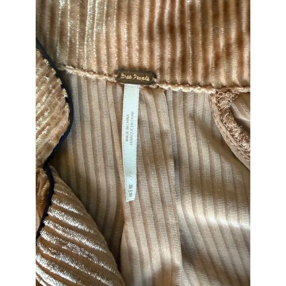 Free People Aspen Nights Velvet Cinched Jacket Blush Mauve Women M - Picture 9 of 9